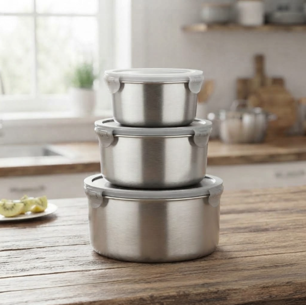 3-Piece Stainless Steel Lunch Box Set