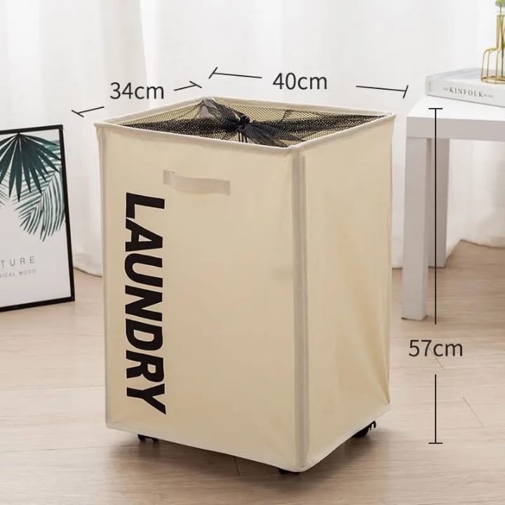 Large Capacity Laundry Basket with Wheels | Rolling Clothes & Laundry Hamper