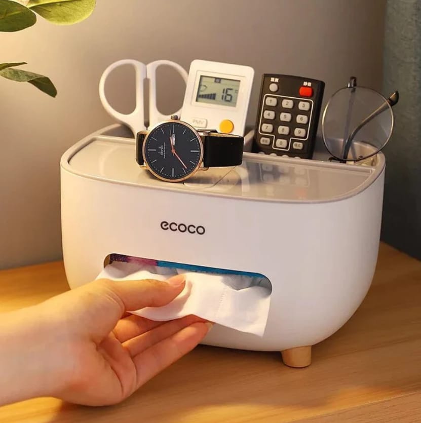 Multi-Purpose Table Organiser & Tissue Holder – Remote Control Storage Box