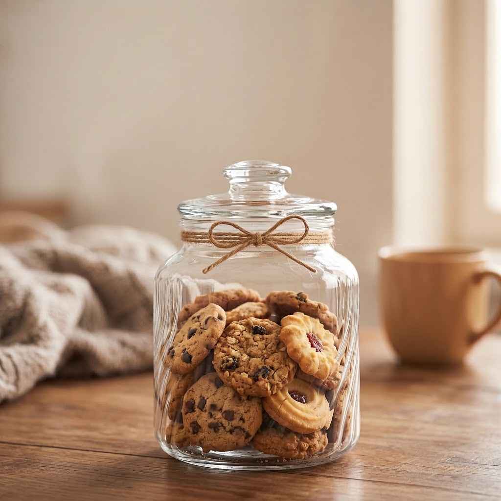 1 Pc Clear Pantry Storage Jar with Secure Lid – Kitchen Food Organiser