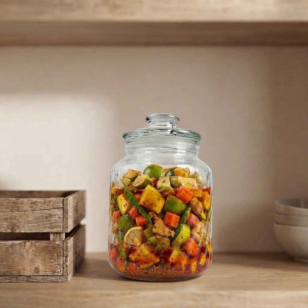 1 Pc Clear Pantry Storage Jar with Secure Lid – Kitchen Food Organiser