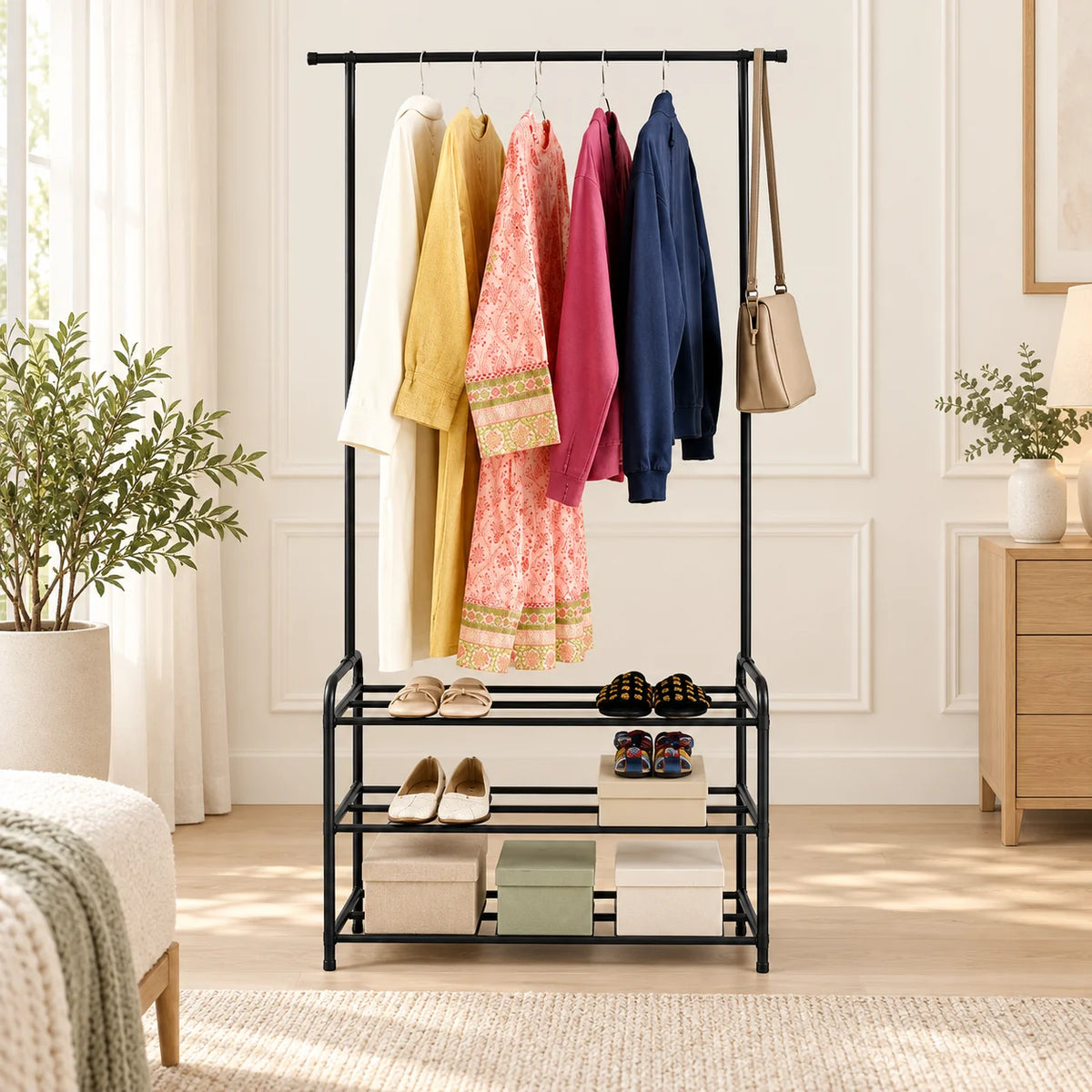 Portable Clothes Hanging Storage Rack