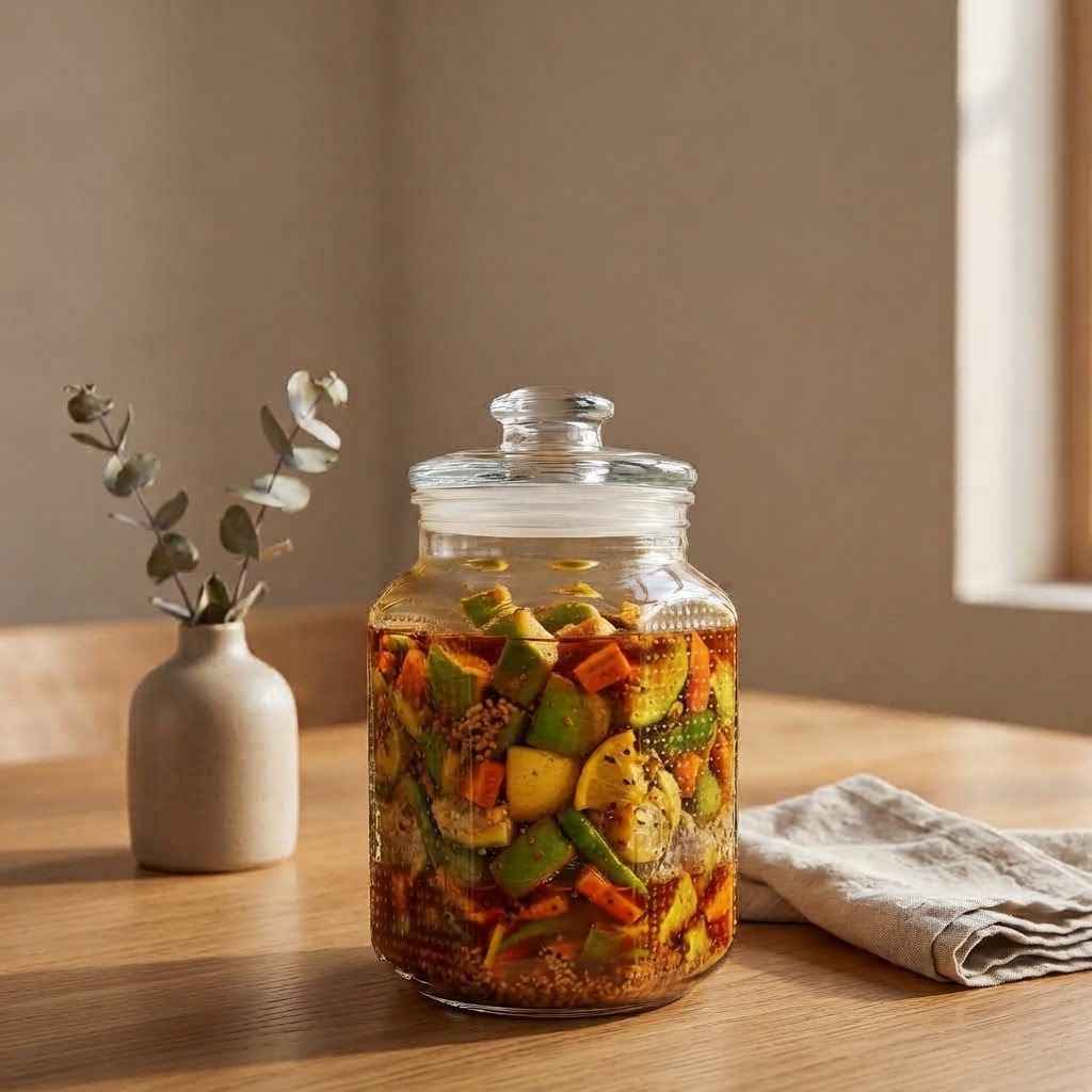 1 Pc Kitchen Ingredient Storage Jar – Transparent Airtight Pantry Organiser