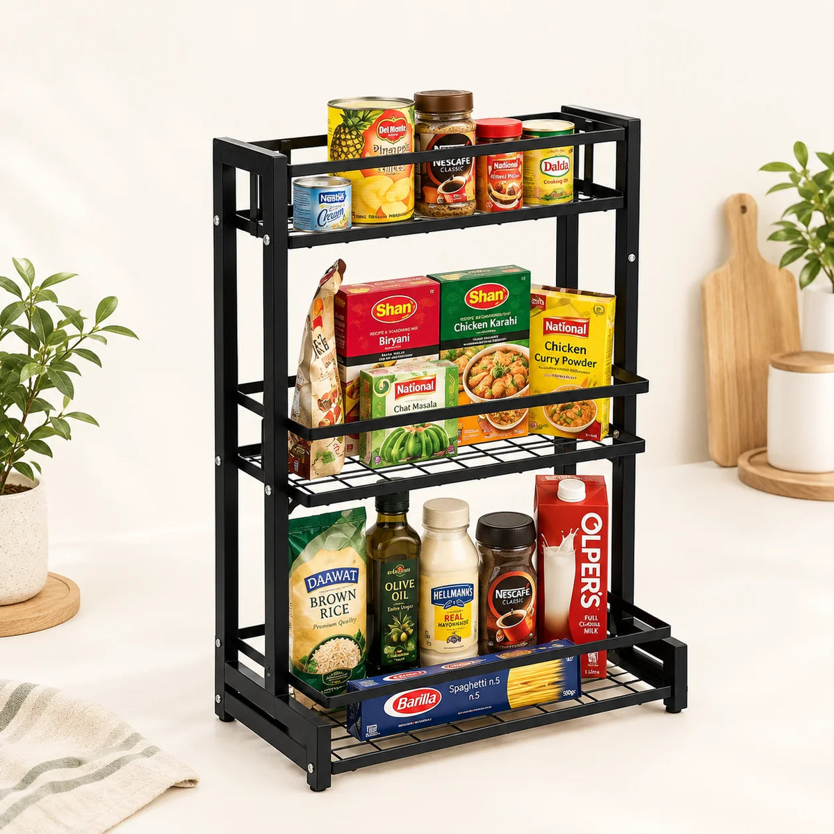 Multi-Tiered Countertop Storage Rack | Kitchen & Pantry Organiser