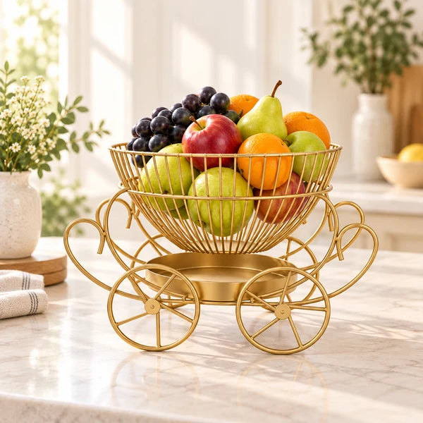 2-Tier Decorative Fruit Basket | Multi-Level Kitchen & Countertop Organiser