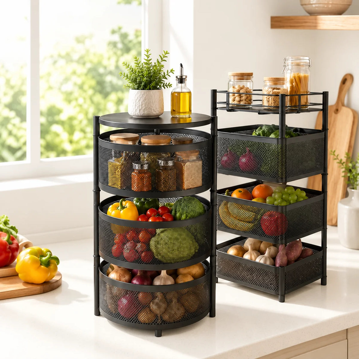 Countertop Vegetable Metal basket | Kitchen Storage & Organizer