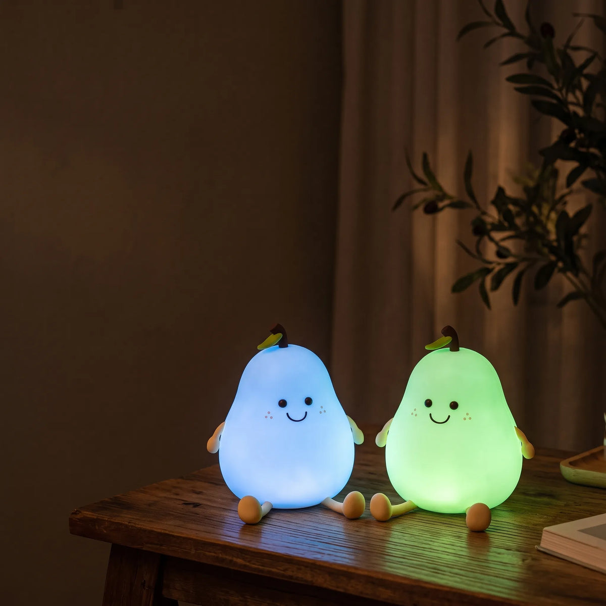 Cute Pear Shape Rechargeable Silicone Table Lamp