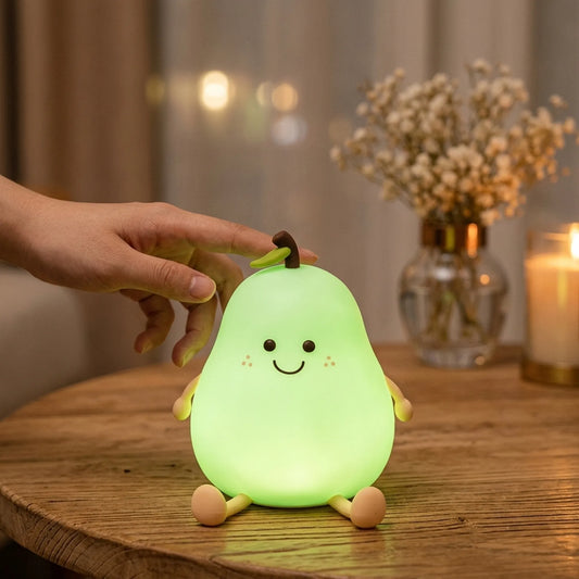 Cute Pear Shape Rechargeable Silicone Table Lamp